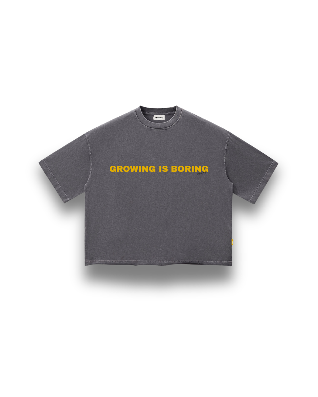 "boring" tee in ash grey