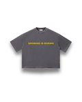 "boring" tee in ash grey