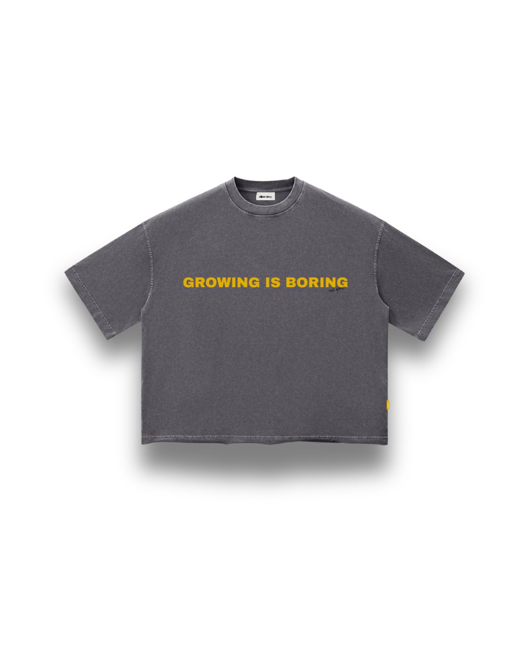 "boring" tee in ash grey