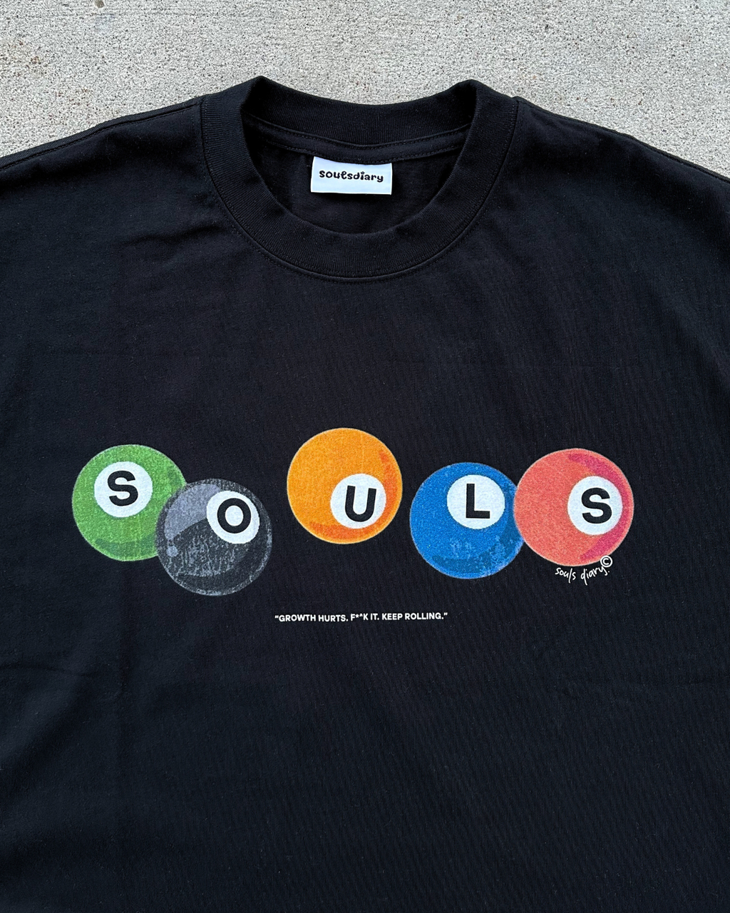 "rolling tee" in black