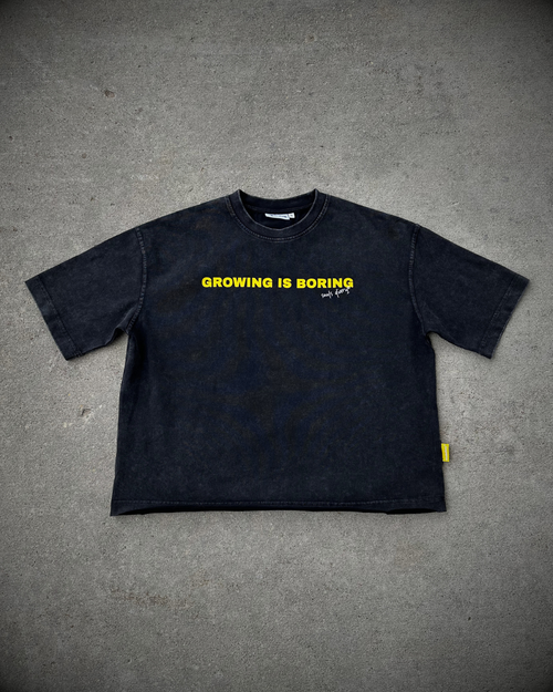 "boring" tee in charcoal