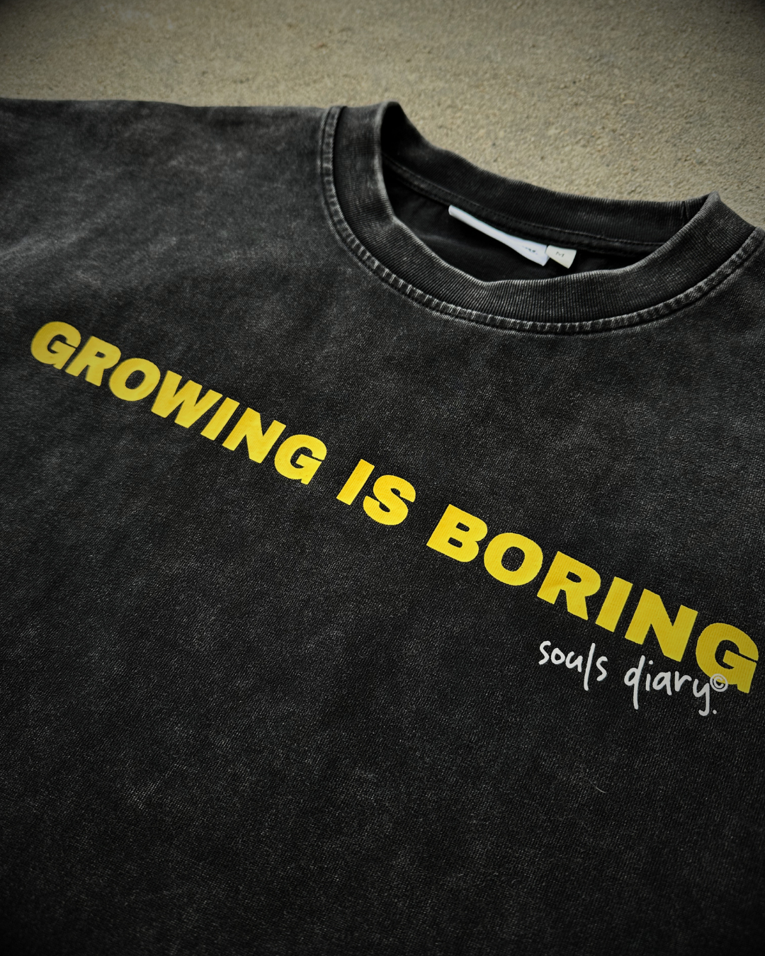 "boring" tee in charcoal