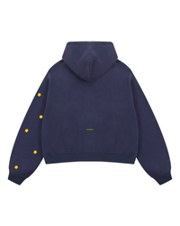 "rooted" double zip hoodie