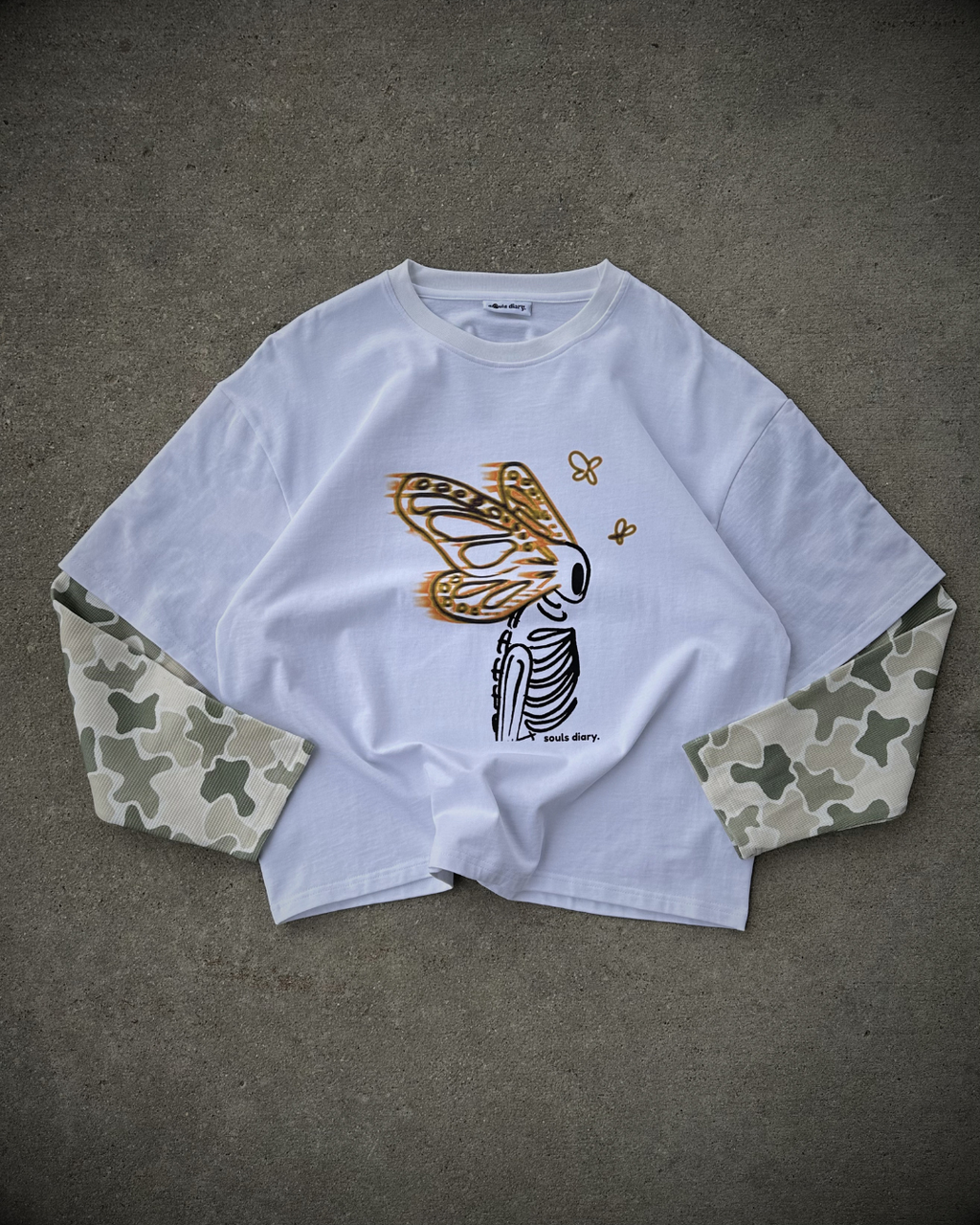 "metamorphosis" camo tee