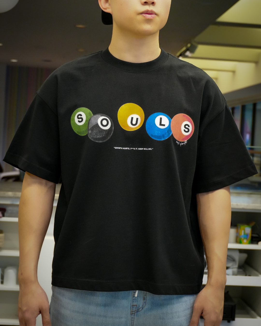 "rolling tee" in black