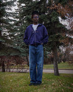 "rooted" double zip hoodie