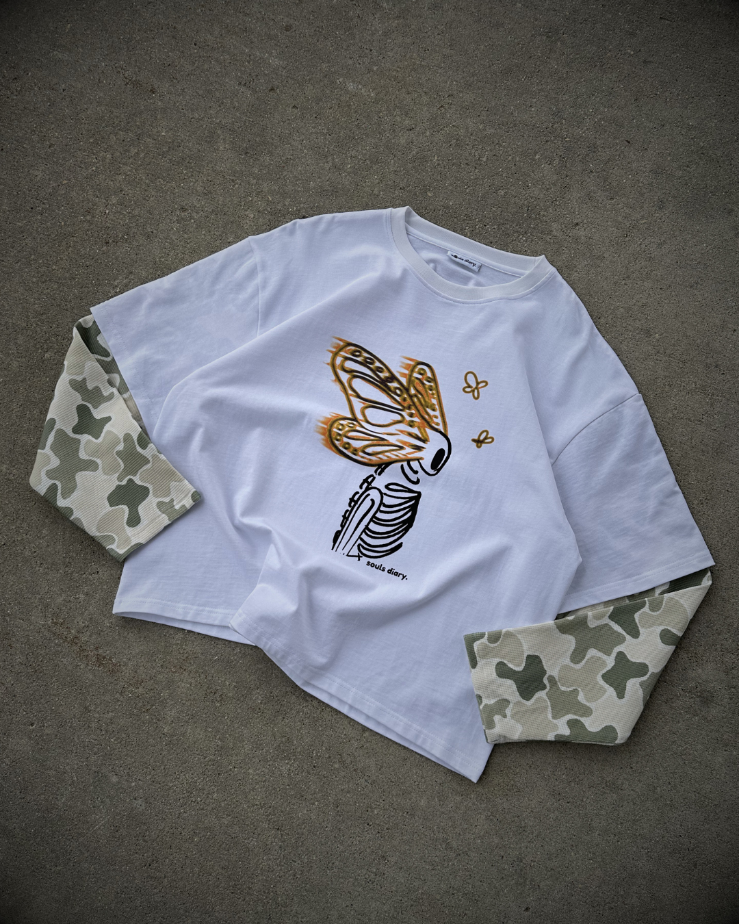 "metamorphosis" camo tee