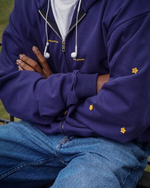 "rooted" double zip hoodie