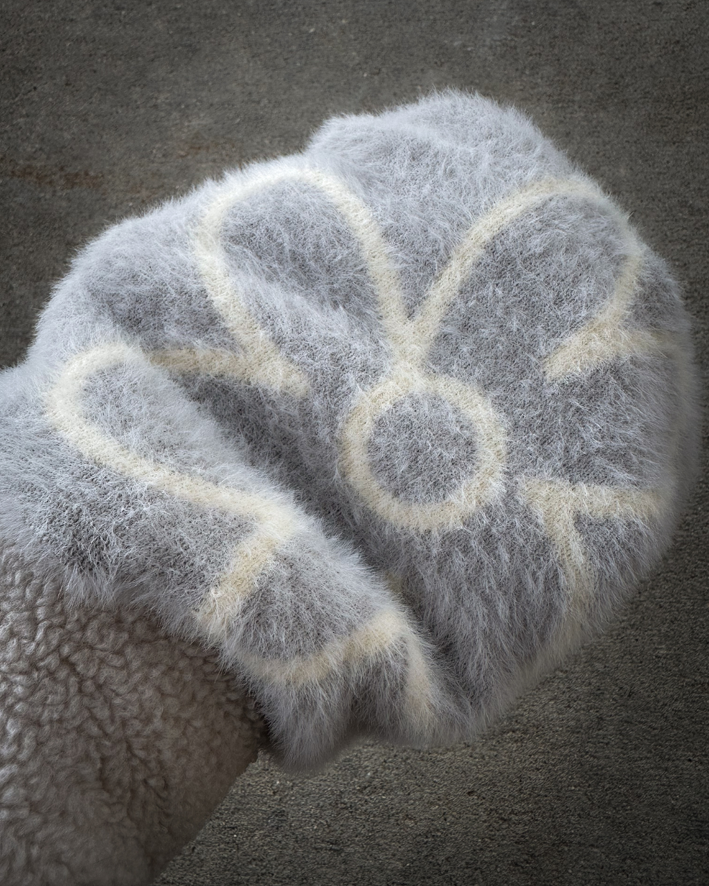 "fur flower" beanie