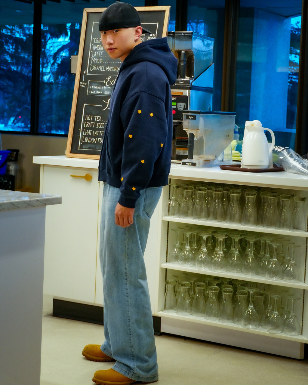 "rooted" double zip hoodie