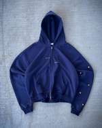 "rooted" double zip hoodie