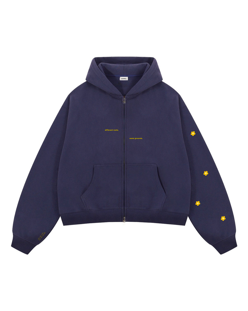 "rooted" double zip hoodie