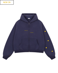 "rooted" double zip hoodie